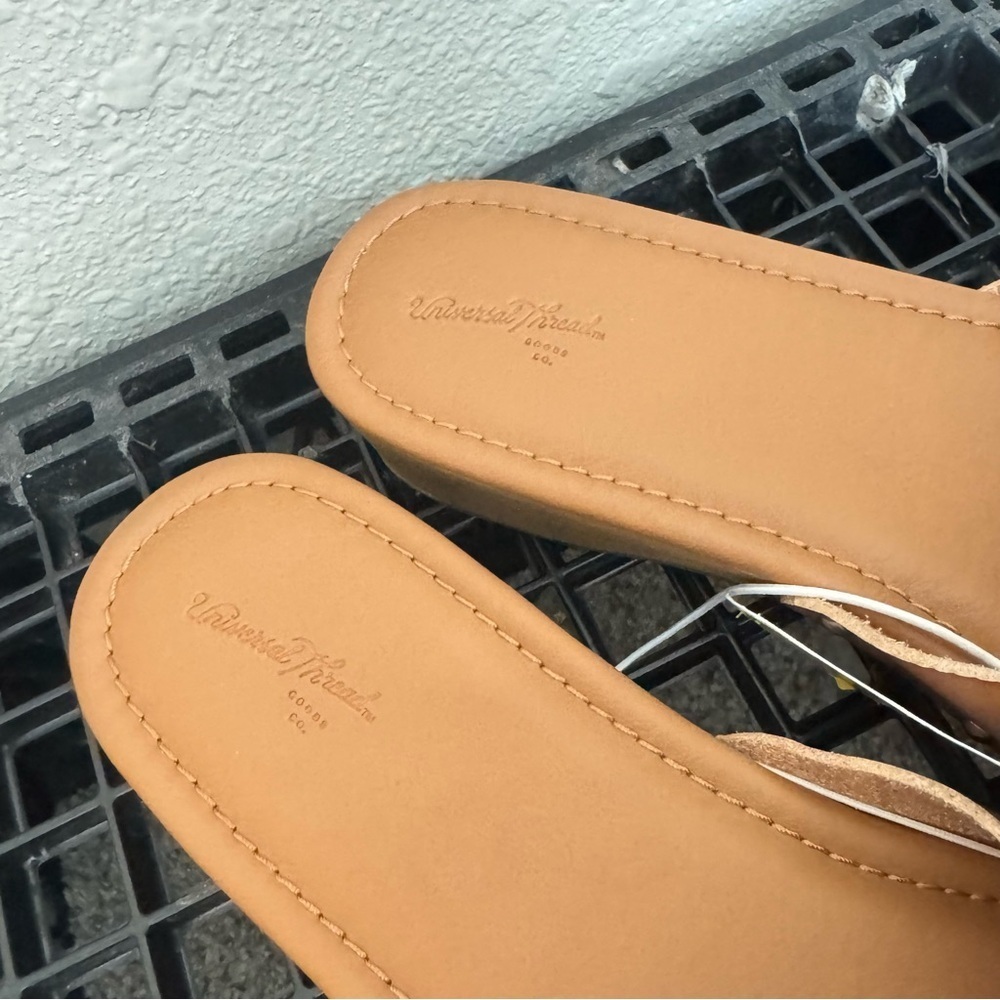 Universal Thread Kora Faux Wood Bottom Sandals in Cognac Sz 8 - Picture 5 of 8